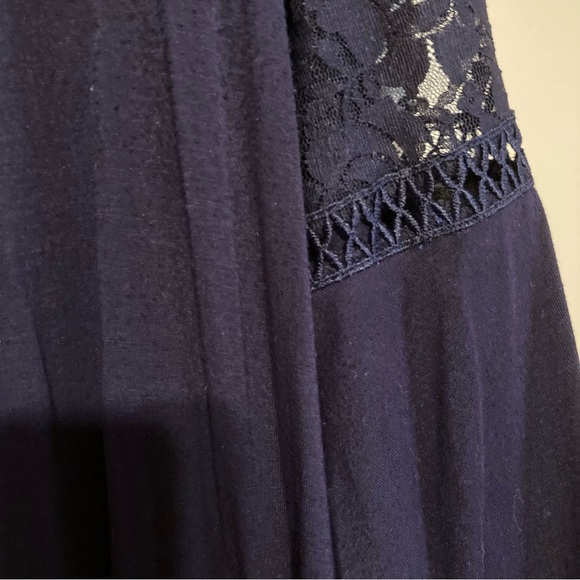 Just Found navy tunic dress with lace detail and bell long sleeve - Picture 3 of 6